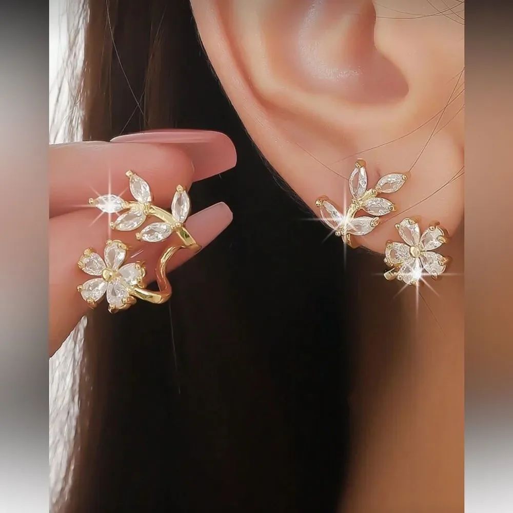 Diamond Floral Earrings #2103